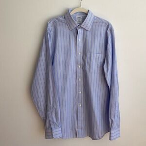 Brooks Brothers Blue & Yellow Stripe Regent Dress Shirt‎ Classic 16-36